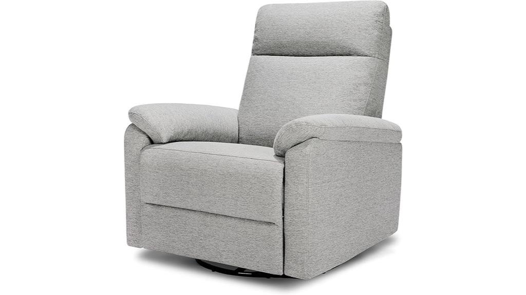 luxurious grey swivel recliner