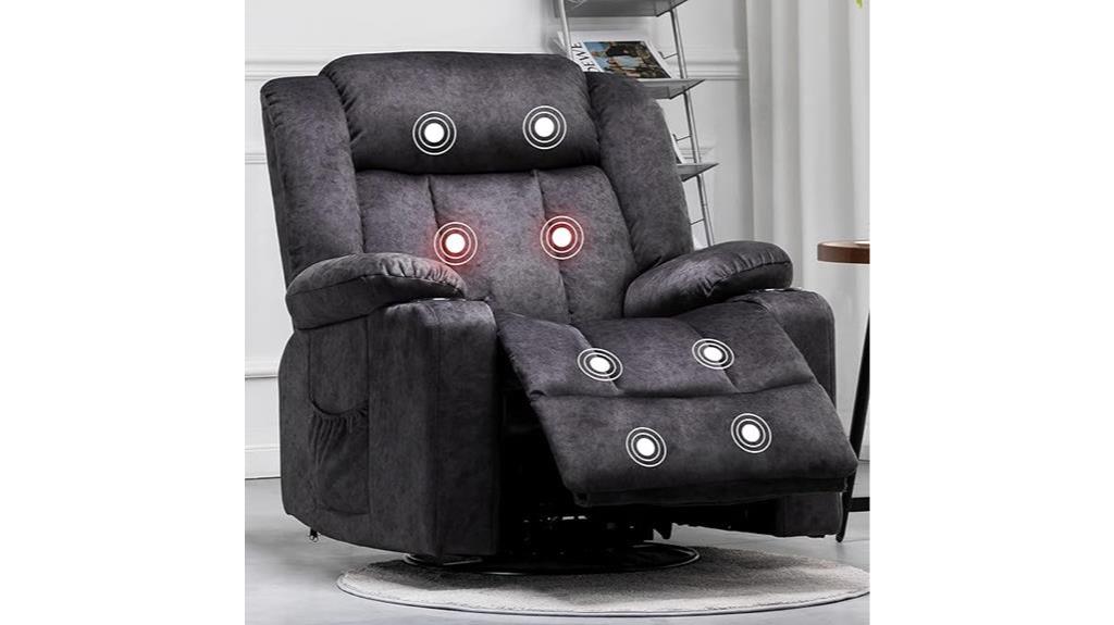 massage recliner with swivel