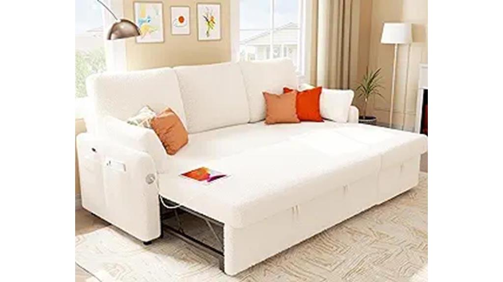 modern white boucle sectional
