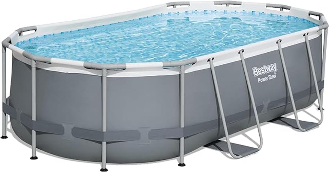 oval above ground pool