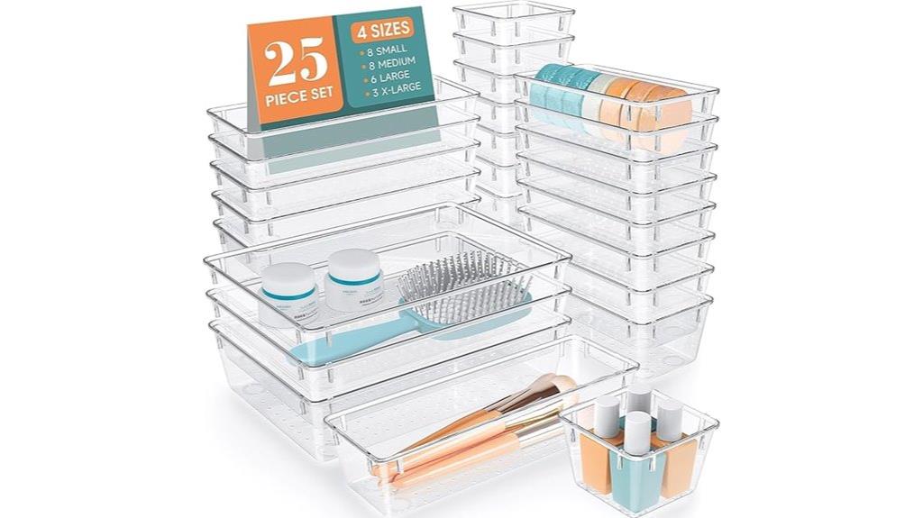 25 piece drawer organizer set