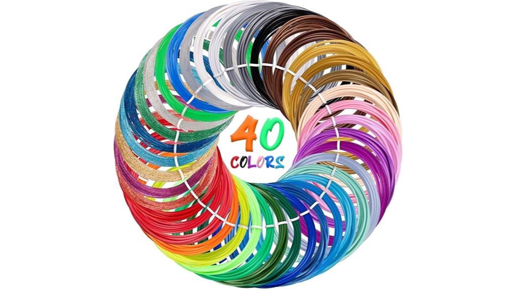 40 color pla filament set