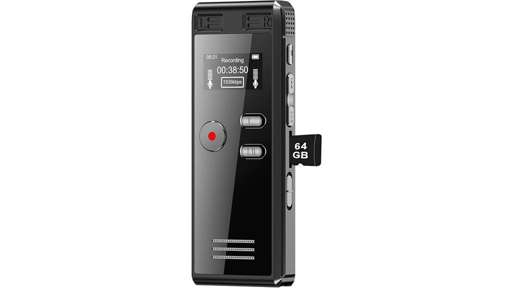 64gb voice recorder playback