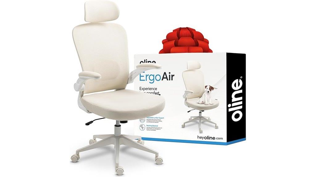 adjustable lumbar flip up arms