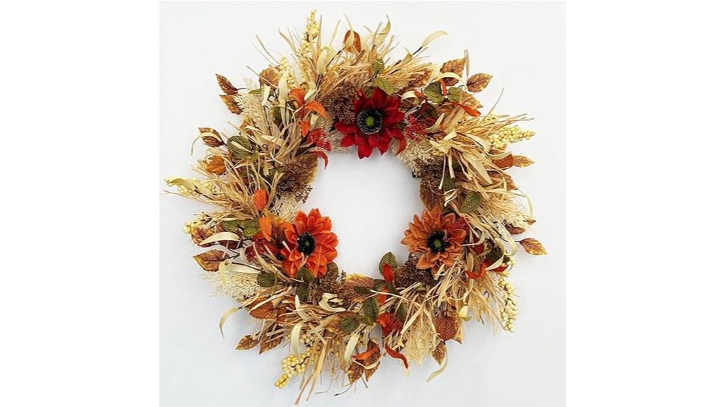 autumn sunflower front wreath