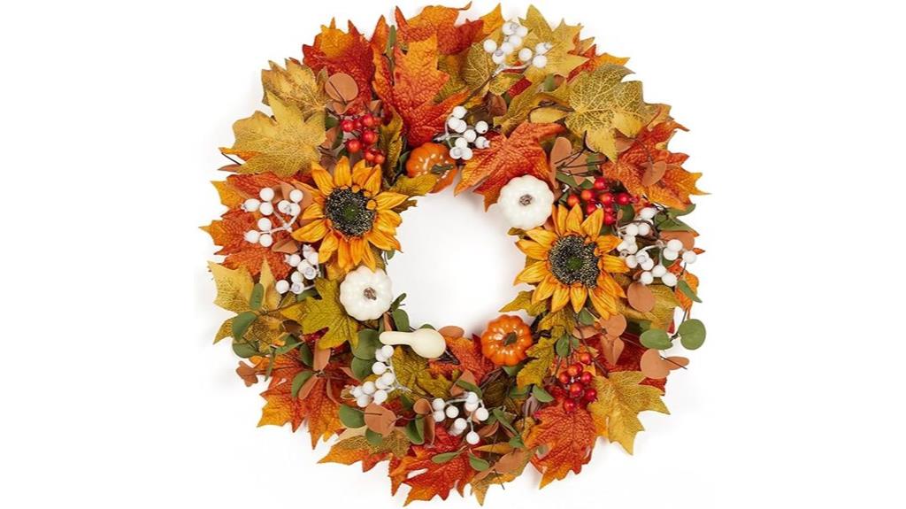 autumn sunflower pumpkin wreath