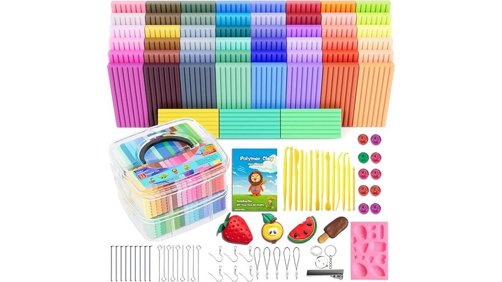 colorful polymer clay set