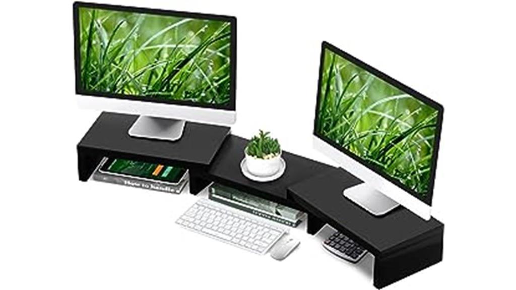 dual monitor riser stand