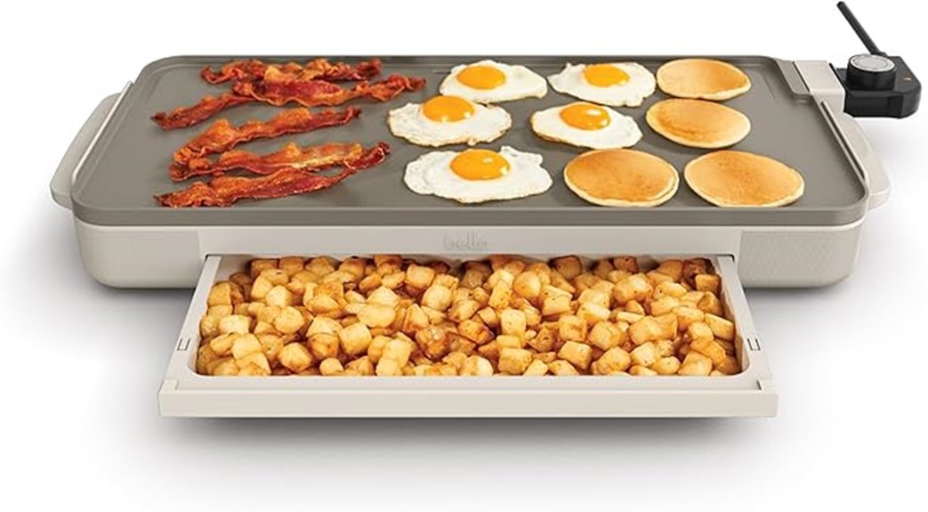electric griddle with warming tray