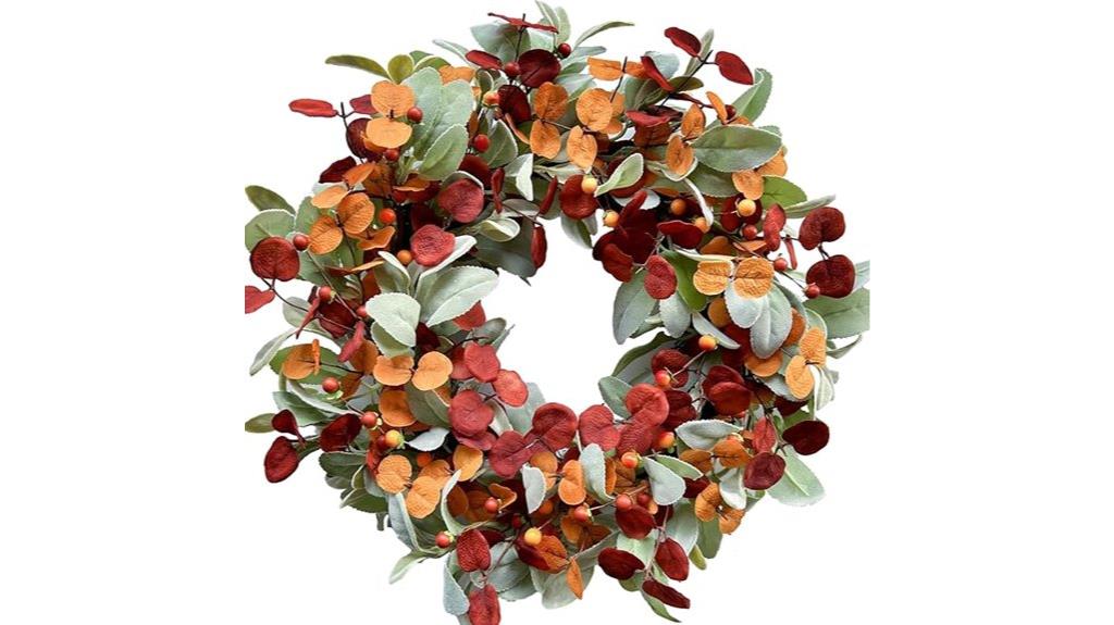 fake autumn door decor