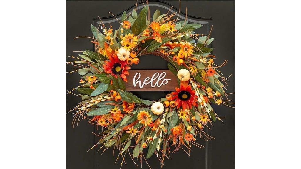 fall sunflower pumpkin wreath