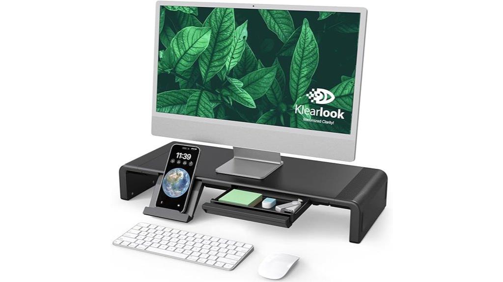 foldable monitor stand with storage