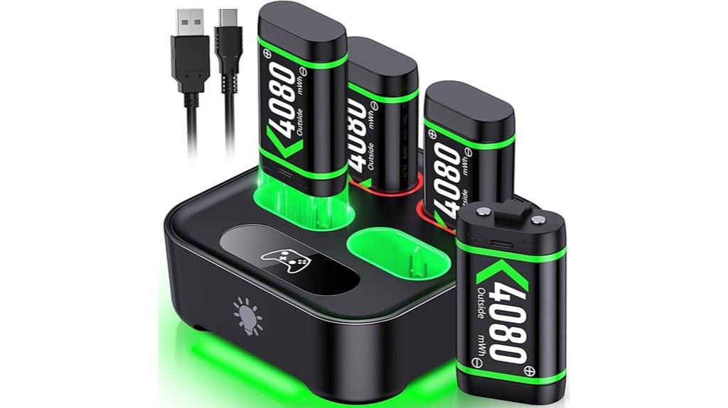 four pack rechargeable batteries