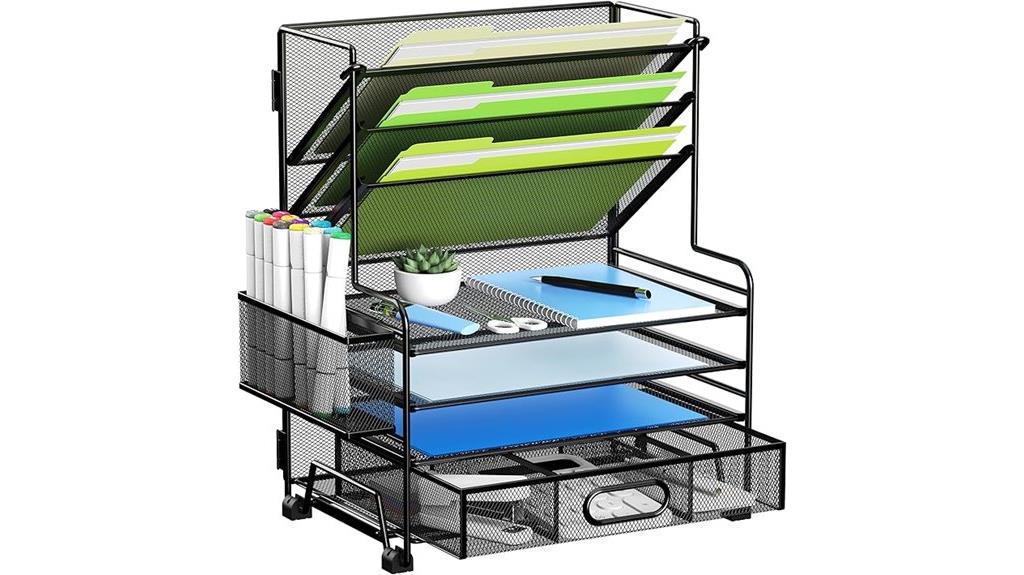 four tier paper storage organizer
