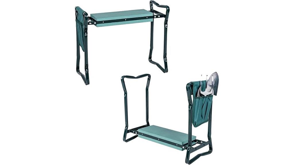 garden kneeler with tools
