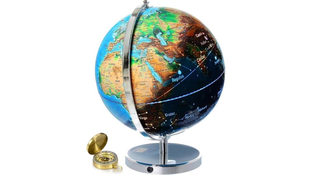 illuminated globe with stand