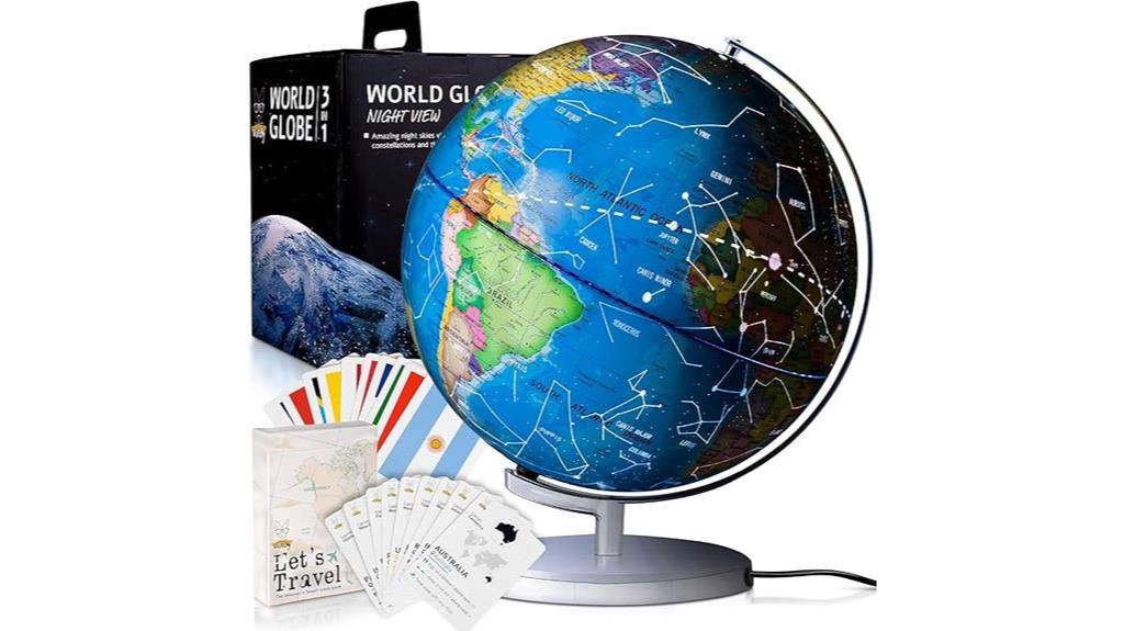 interactive globe with flags