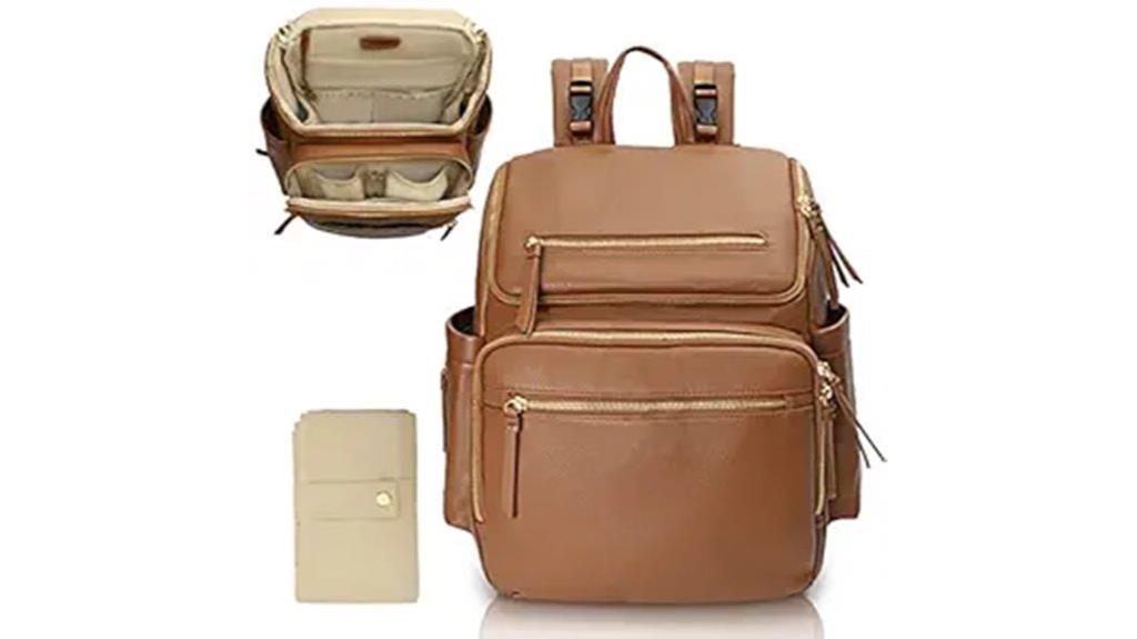 leather diaper bag backpack