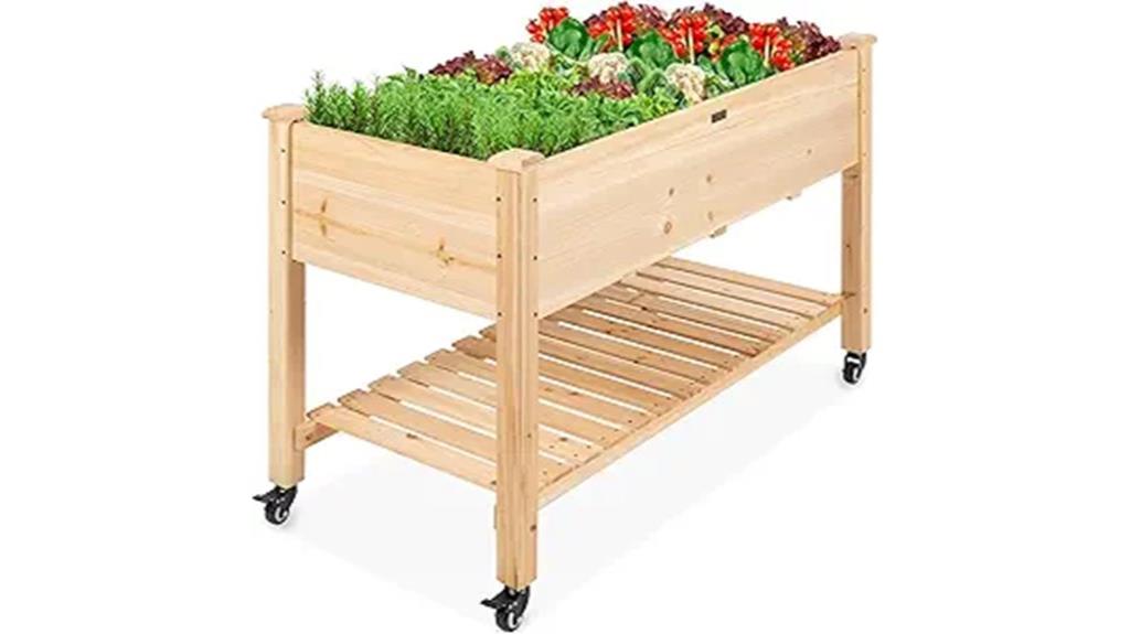 lockable wheel garden bed