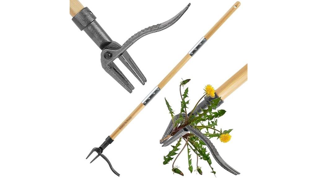 long handle 4 claw weed puller