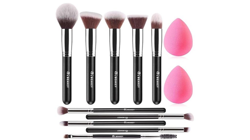 makeup brush and applicator set