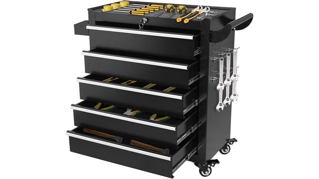 mobile 5 drawer metal chest