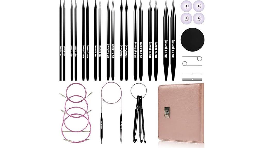 nine pair knitting needles