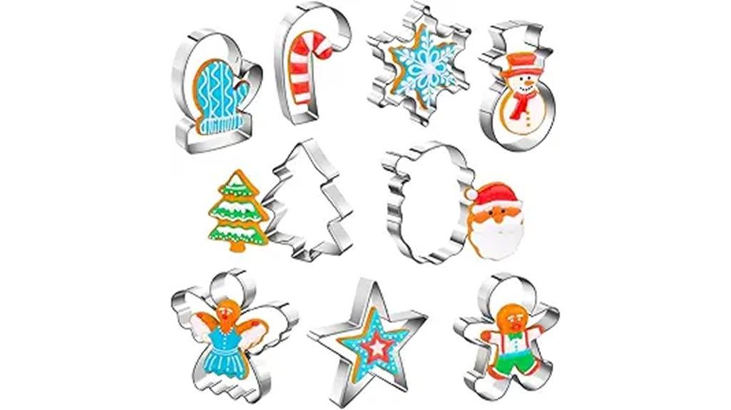 nine piece christmas cookie cutters
