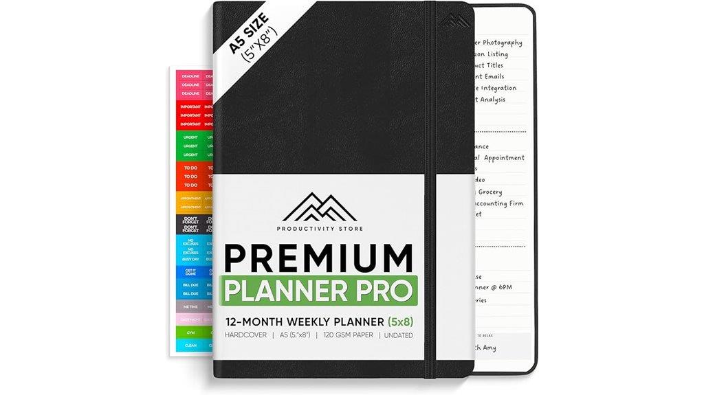 pro 2025 black planner