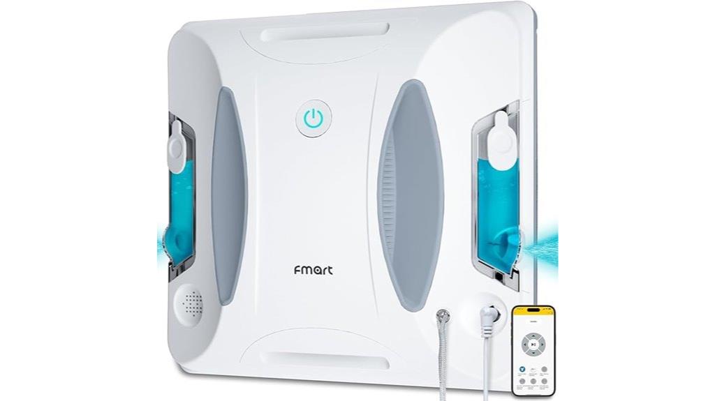 robot window cleaner with spray