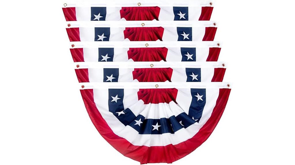 set of 5 american flags