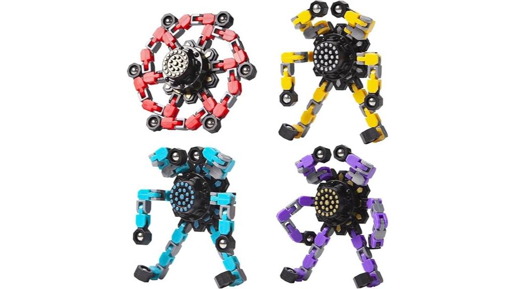 set of four transformable spinners