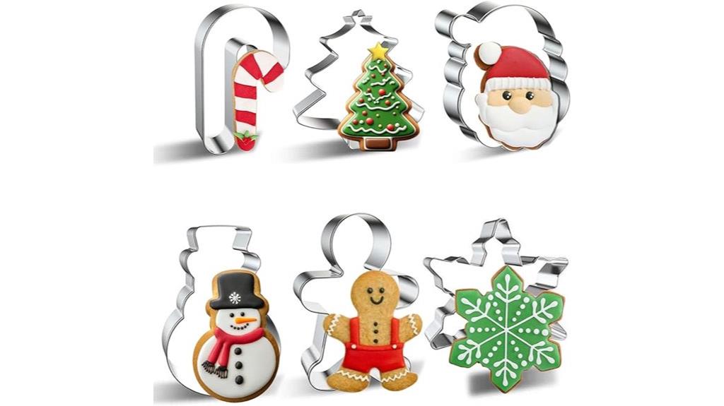 set of six christmas cookie cutters