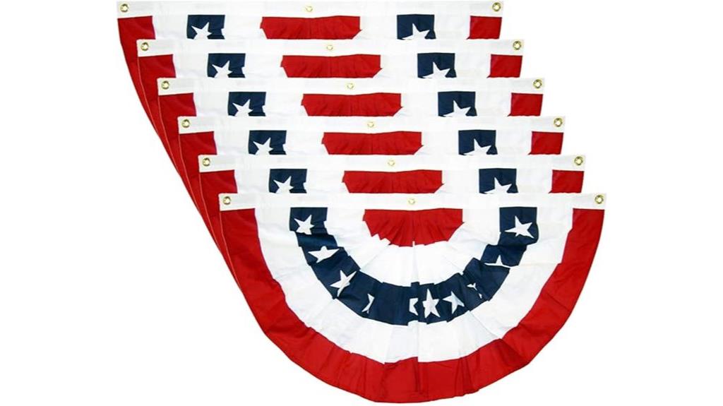 six american flag fans