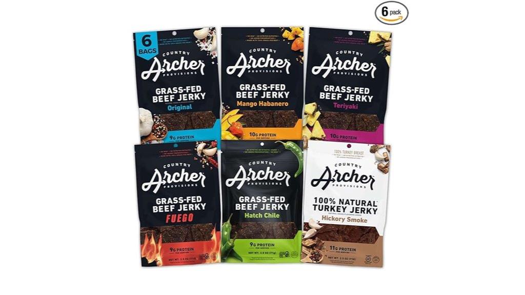 six pack grass fed beef jerky