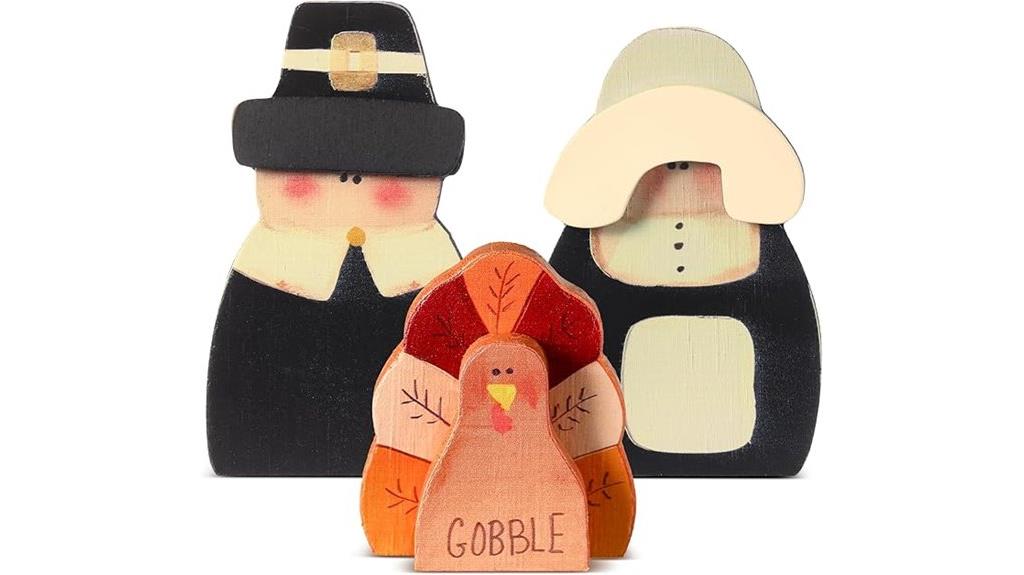 thanksgiving wooden turkey set