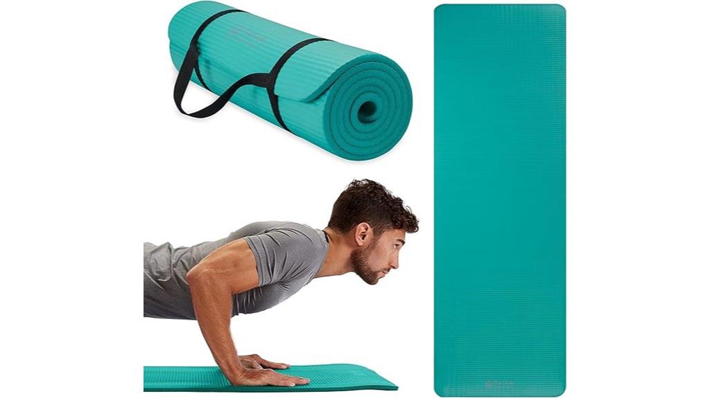 thick yoga mat with strap