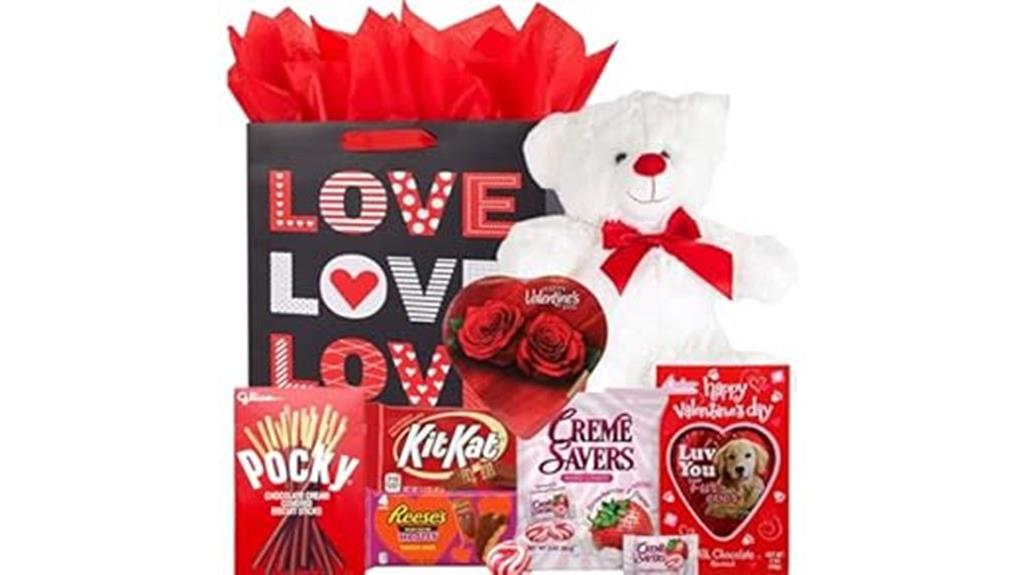 valentine s teddy chocolate basket