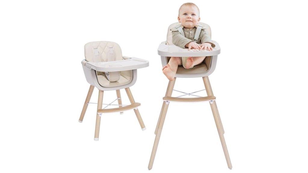 versatile wooden high chair