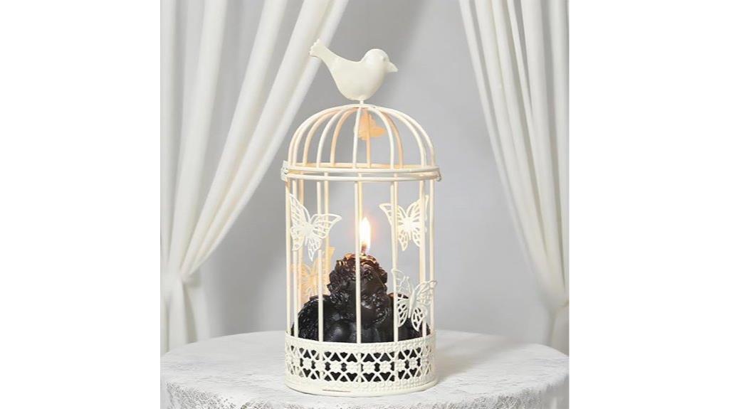 vintage white metal birdcage