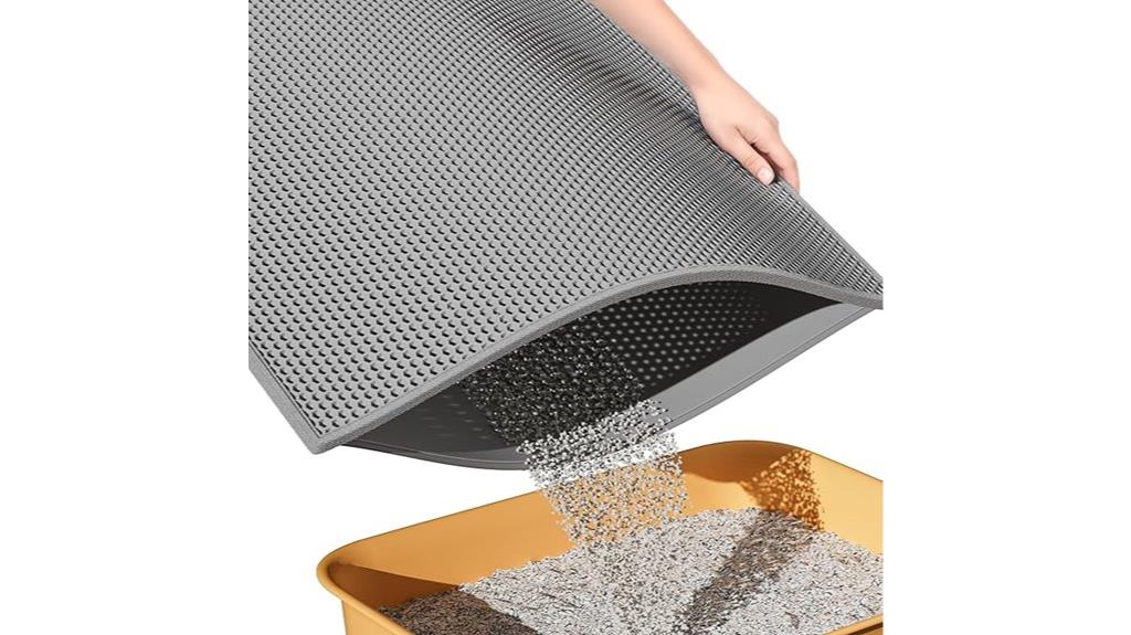 washable gray cat litter mat
