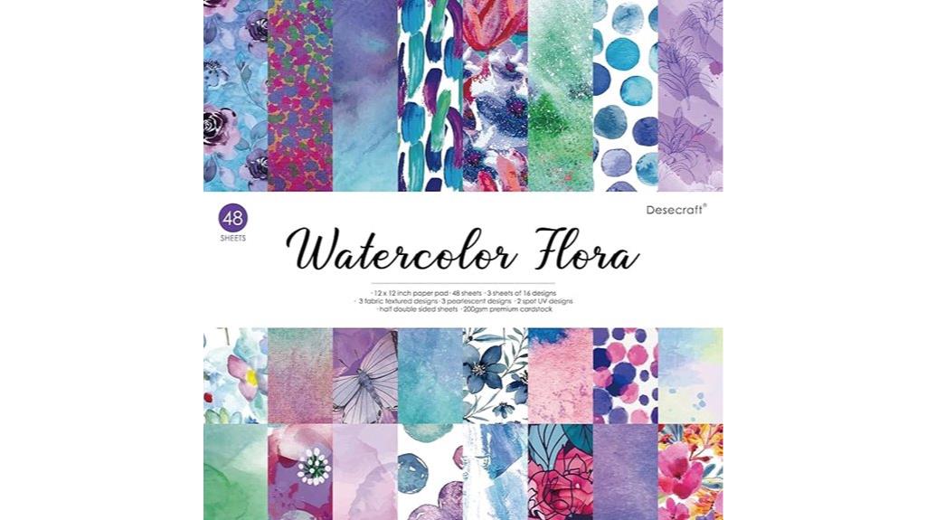 watercolor flora cardstock pack