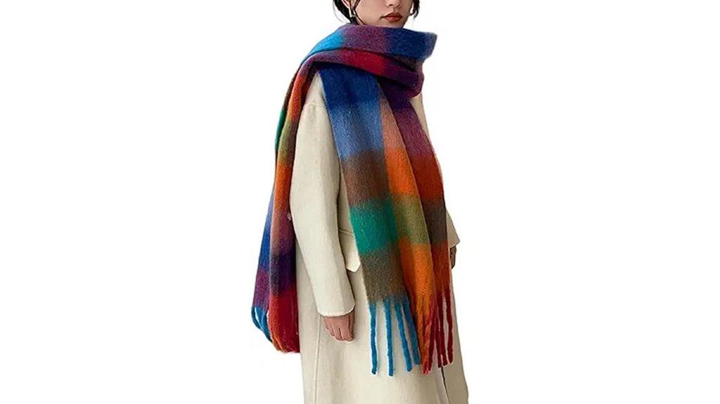 winter plaid shawl scarves