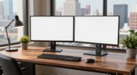 large desks support hybrid work